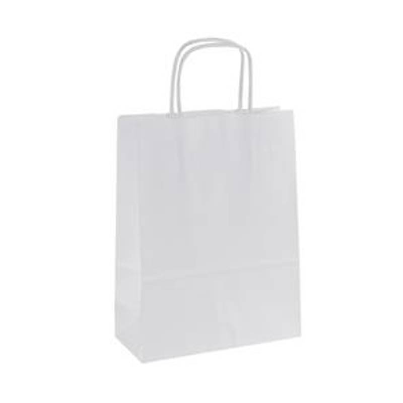 ERNA18 Papierová darčeková taška, 18x8x24 cm, biela